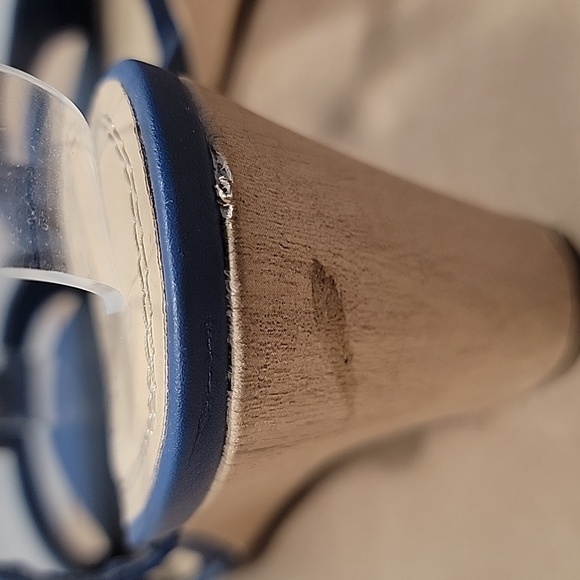 Impo Size 8.5 Vivette Sling Back Open Toe Wedge Sandals. Blue with Silver Accent - Picture 5 of 10